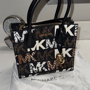 Michael Kors Black and Brown Logo Tote Bag